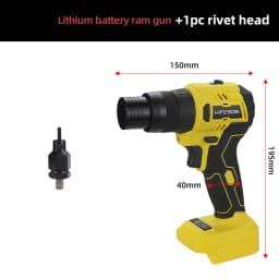 HIFESON Electric Rivet Gun Rechargeable Automatic Rivet Nut Gun Riveting Tool Nut Head M3-M10 Without Battery