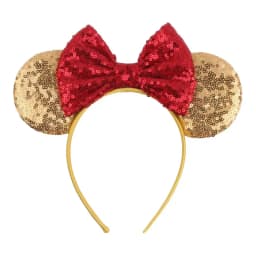 Cute Women Mouse Ears Leopard Print Headbands for Girls Baby Women Sequins 5"Bows Hair Accessories Adults Hairbands Kids Gift