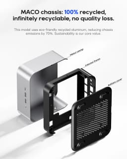 AOOSTAR MACO Mini PC AMD Ryzen 7 H255, 24GB RAM 1TB SSD, Gaming & Office Desktop, with OCuLink & USB4, Support External GPU, Ope