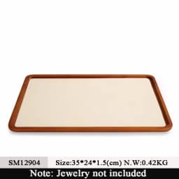 Oirlv Solid Wood Jewelry Tray Bracelet Ring Display Props Sets Jewelry Organizer Holder Necklace Display Stand Jewelry Plate