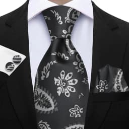 Luxury Paisley Brown Red Blue Grey Wedding Tie For Men Handky Cufflink Gift Men Necktie Fashion Designer Business Party Gift