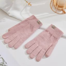 Autumn And Winter Men's Women's Touch Screen Cold-proof Warm Finger Gloves Korean Version All-match Cycling Knitted Wool Gloves