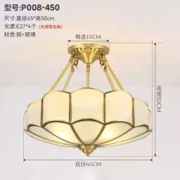 Retro Copper Ceiling Light LED Round Glass Lamp Nordic Bedroom Room Lighting Living Room Study Staircase Entrance Balcony Light