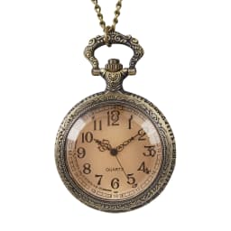 Classic Retro Pocket Watch Simple Digital Face Hanging Chain Brown Flip Cover Men Quartz Hanging Watch Suitable for Gift Giving