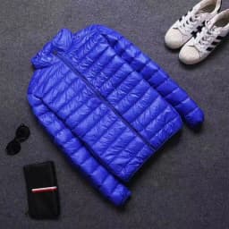 Lightweight Men's Casual Hooded down Jacket Short Pure Color Warm Cotton Coat Slim Fit Style Regular Thickness Spring Season