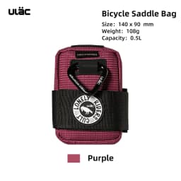 ULAC 0.5L Bicycle Saddle Bag Mini Bike Seatpost Bag Waterproof Shockproof Durable Fabric MTB Cycling Rear Pack Tail Pouch