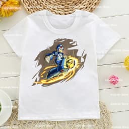 New Boys T-Shirt Funny ¡ Mega Man Listo Para Comenzar Cartoon Kids Clothes Summer Kids Clothes T Shirt White Short Sleeve Tops