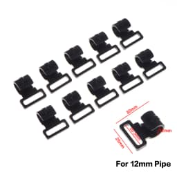 【YY26】10Pcs Outdoor Camping Tent Snap Clip Hooks Black Plastic Lanyard Hooks in 9–25mm Sizes for Awning & Caravan