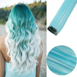 Clip in Hair Extensions 6pcs/pack Colored Party Highlights 22 Inches Multi-colors Straight Hair Synthetic Hairpieces Purple Pink