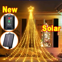 3M/2M Outdoor Christmas Decoration Light String IP67 LED Starry String Lights with Pentagram for Home Party Holiday Lighting