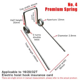 2Pcs High Quality Crane Hook Safety Accessories Double Torsion Spring Anti Decoupling Device Buckle Torsion Spring