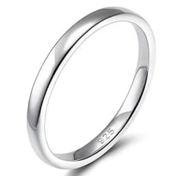 Trumium 2/ 4/6mm 925 Sterling Silver Ring High Polish Plain Dome Wedding Band Comfort Engraving