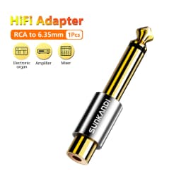 SUNKANDI RCA to 1/4 inch Audio Adapter, 6.35mm Mono Plug Male to RCA Female Connectors for Guitar, Amplifiers, Speakers