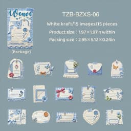 JIANWU Vintage Weave Label Relief Landscape Material Collage Scrapbooking Sticker Creative DIY Journal Stationery