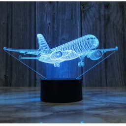 Airplane 3d Night Light Usb Plug-in Touch Table Lamp Room Decor Bedside Nightlight Child Birthday Christmas Gifts for Kids Boys