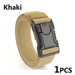 Automatic Plastic Buckle Tactical Belt Men's Multifunction Military Fan Canvas Belt Outdoor Faux Nylon Training Waist Belt Pants