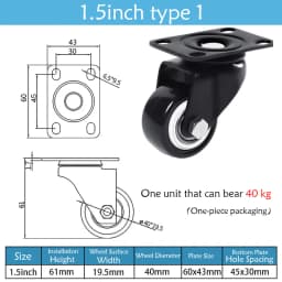 1.5-5 Inch Polyurethane Swivel Caster M6/M8-M12 Screw For Furniture Wheel Caster Wheels 360° Caster Wheel Industrial With Brake
