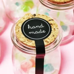 100pcs Round Head Black Handmade Goods Label Tag Self-adhesive Sticker for Baking Cake Fruit Box DIY Decoration Package Supplier