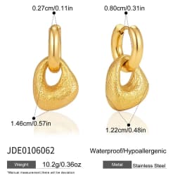 Uworld Classic Geometric Drop Earrings For Women Minimalist 18K Gold PVD Plated Stainless Steel Earrings Fashion Jewelry Gift