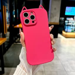 Cute 3D Ears Clear Case For iPhone 17 16 15 14 13 12 11 Pro Max 8 7 Plus SE 17promax Cartoon Bear Pendant TPU Cover Shell