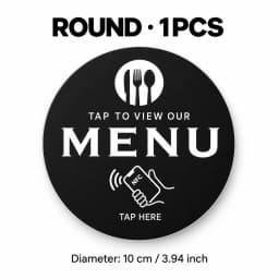 NFC 215 Square Round Programmable Google Review Menu Card 13.56MHz Adhesive PVC Desktop NFC Tag for Restaurants Cafes and Stores