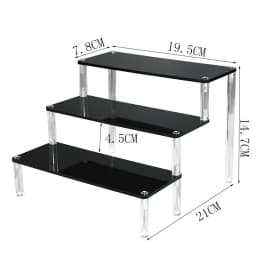 Black Acrylic Shelf Display Stand Perfume Cupcake Stand Figures Toys Desserts Holder Collection Cosmetic Shelves Organizers