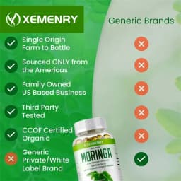 Organic Moringa Capsules - Strengthen The Immune System, Promote Metabolism, Enhance Energy, Help Detoxification, Anti-oxidation