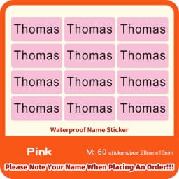 3Size Pink Sticker Custom Personal Name Stickers Personalized Waterproof Tag Label For Scrapbook School Stationery Water Bottle