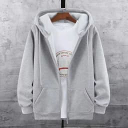 Sweatshirt for Men Coat Jacket Plush Lined Cardigan Hoodie Front Pockets Warm Zipper Lamb Wool Printed Feather Autumn Winter Red