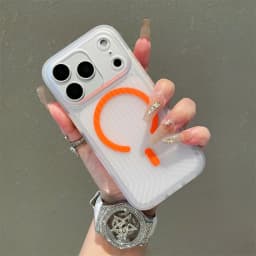 Corrugated Pattern For Magsafe Magnetic Wireless Charge Case For iPhone 17 16 15 14 13 Pro Max Transparen Bumper PC Matte Cover