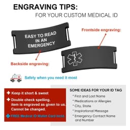 Personalized Medical Alert Bracelet for Men Customized Elastic Strap Stainless Steel Medical ID Bracelets Engraved Medic Info