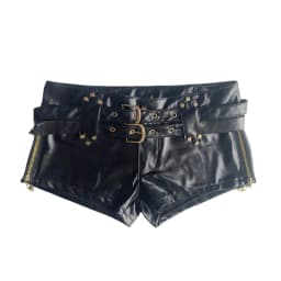 Versatile Pu Leather Belt Ultra Shorts Boots Spice Girl Y2k Low Waist Short Pants Sexy Vintage Dressing Shorts Women's
