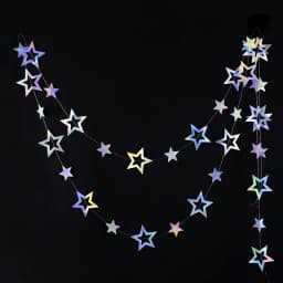 Laser Mirror Paper Star Dot Garland for Wedding Kids 1st Mermaid Birthday Party Decoration Baby Shower Christmas Hanging Banner