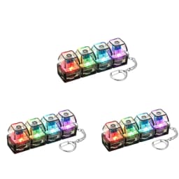 2026 New High-Transparency Four-Button Light-Emitting Stress-Relief Button Keychain Mechanical Keyboard Style Toy Pendant
