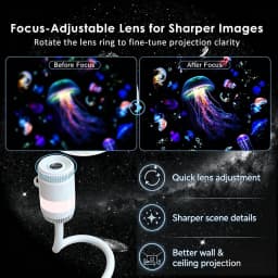 4K Galaxy Star Projector Night Light 2-in-1 USB RBG LED Night Light with 13 Projector Films 360° Adustable Brightness Control