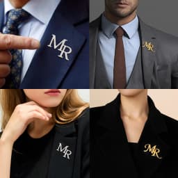 My Shape Custom Initials Brooch for Men's Suit for Casual Sweater Coat Personalized Letters Pins Badge Nameplate Brooch Jewelry