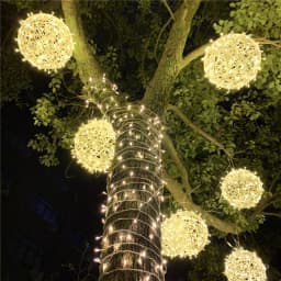 New Year LED Rattan Ball Christmas Tree String Lights Outdoor 20/30CM Garden Decoration Wedding Party Patio Hanging Fairy Lights