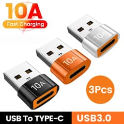 NNBILI 10A OTG USB3.0 To Type C Adapter TypeC Female to USB Male Converter Fast Charging Data Transfer For Laptop Xiaomi Samsung