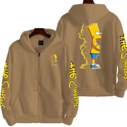 Cartoon Anime The Simpsons Men's Bart Simpson Zipper Hoodie Outdoor New Women's Sportswear Spring and Autumn Fashion Couple Coat