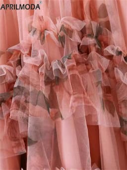 French Style Holiday Ruffle Irregular Midi Long Party Skirt Ball Gown Multi Layer Mesh Fashion Gauze Tutu Elegant Vintage Skirts