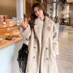 2025 Autumn Winter New Loose Environmentally Friendly Rabbit Fur fur Coat Long Thick Warm Temperament Loose Suit Collar Coat