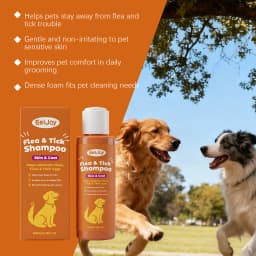 Anti Flea Tick Pet Shampoo Clean Fur Eliminate Fleas Ticks Repel Parasites Soothe Irritated Skin Gentle Dog Cat Grooming Shampoo