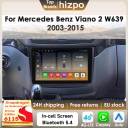 Hizpo Android 14 Car Multimedia Player For Mercedes-Benz Viano 2 W639 2003 - 2015 Carplay 360Camera By Snapdragon 6115