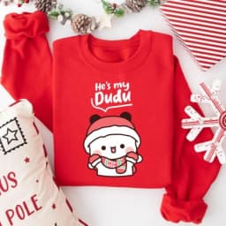 Bubu Dudu Christmas Couple Sweatshirt | Matching Holiday Sweater Gift Crew Neck Long Sleeve Fashion Comfortable Thermal Hoodie