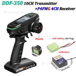 DUMBORC DDF-350 Transmitter 2.4G 10CH Digital Radio Remote Control with Gyro Receiver P6F for RC Car Boat Tank LCD FHSS System