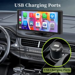 HIPPCRON 10.26" Portable Car Stereo, Wireless CarPlay & Android Auto Touch Screen GPS Navigation FM Multimedia Player