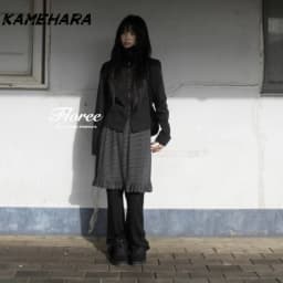 KAMEHARA Korean Fall Pant Girl's Striped Patchwork Ruffle Edge Retro Y2k Light Asian Fake Two-piece Layered Slimming Skirt Pants