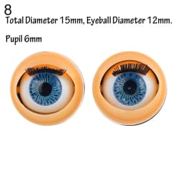 1Pair Doll Activity Eyes Doll Eye Accessories with Eyelashes Doll Rolling Eyeballs Simulation Active Eyeball DIY Doll Eyes