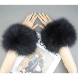 2026 New Style Fox Fur Cuff Arm Warmer Lady Bracelet Real Fur Wristband Glove High Quality Fox fur Cuffs Hot Sale Wrist Warmer