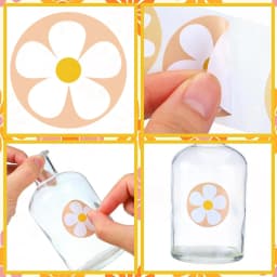 500Pcs/1 Rolls Beautiful Flowers Sticker Decoration Gift Box Sticker Label Stationery Sticker